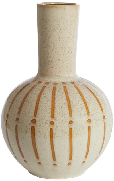 Light & Living Vaas Ulloa - Bruin - Ø34cm - Keramiek - Modern - Bloemenvaas - Woondecoratie - Decoratieve vaas voor woonkamer of slaapkamer