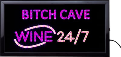 Led Bord - Bitch Cave - Led sign - 50 x 25cm - Led decoratie - Bar decoratie - LED - Led borden - Decoratie - Cadeau - Light box - Uniek - Cave & Garden