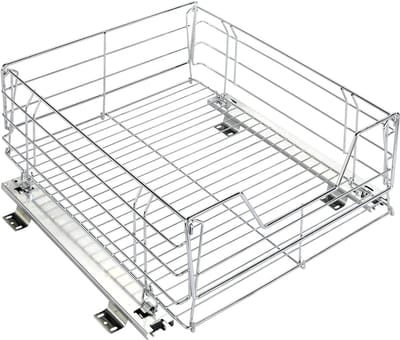 Opbergmand Lade - Keuken Organizer - Kasten Organiseren - Uittrekbaar Systeem - 50x23x40cm - Zilver