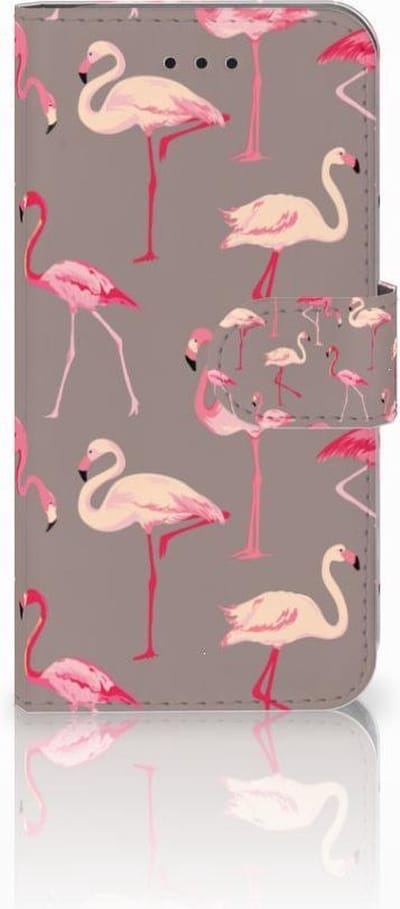 Apple iPhone X | Xs Telefoonhoesje met Pasjes Flamingo