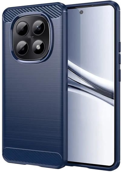 Geborsteld TPU Hoesje Geschikt voor Xiaomi Poco M8 - Beschermhoes - Back Cover - Case Flexibel TPU - Stijlvol Carbon - Dun - Blauw