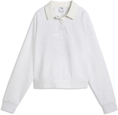 Puma Class Relaxed Lange Mouw Poloshirt Wit S Vrouw