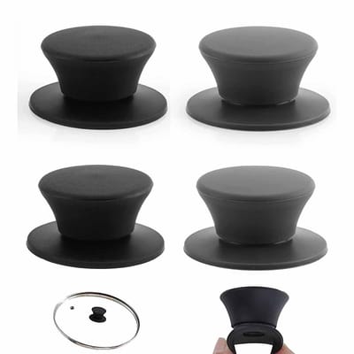 Dailygoods - Vastsea 4 stuks Siliconen Deksel Handgreep, Pot Deksel Knop, Universele Pot Deksel Knop, voor fornuizen, pannen, kookgereiafdekkingen.