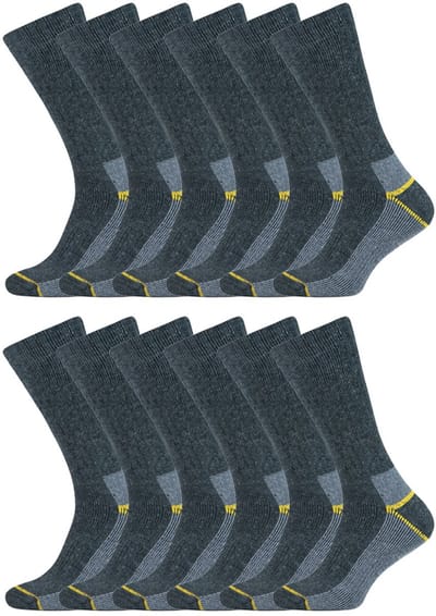 Stapp Yellow Thermo Werksokken | Grijs | Warme Wollen Werksokken | Maat 39–50