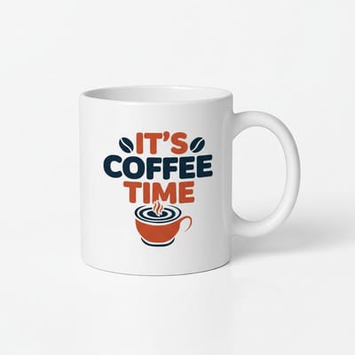 Koffiemok It's Coffee Time - Uniek Design Cadeau voor Koffieliefhebbers