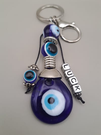 Blauwe boze oog sleutelhanger - Boze oog - LUCK sleutelhanger - Turks oog sleutelhanger - Turks amulet