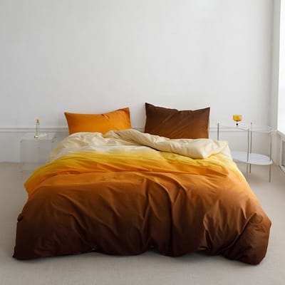 100% katoenen chique beddengoedset met kleurverloop, verkrijgbaar in eenpersoons-, tweepersoons- en queensize, 3-delig, ultrazacht en ademend, inclusief dekbedovertrek en kussenslopen met verborgen ritssluiting. Queen 200X220cm 3Pcs