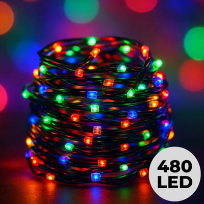 Lomera Kerstboomverlichting - Kerstverlichting - Kerstlampjes - Multicolor LED - Kerstverlichting Binnen en Buiten - Flexibel SnoerLed Lampjes - 480 LED Lampjes - 36 Meter Lichtsnoer - 8 Lichtfuncties - Soft Wire Verlichting - Ip44