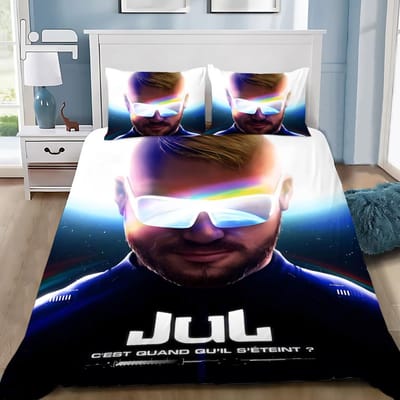 Dekbedovertrek Rapper JuL C'est Pas Kussensloop Beddengoed Des Lol Set Volwassene JongenMeisje Slaapkamerdecoratie Eenpersoons Tweepersoons Grote Maat Bed EU Single135x200cm
