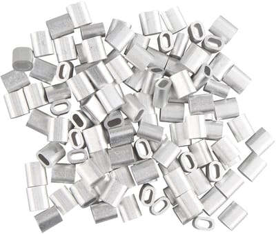 Byshayne- Crimping Mouw 100 Stuks - Aluminium - Roestvrij - Corrosiebestendig - Voor 2,0 mm Kabel - Duurzaam - Kabelverbinder