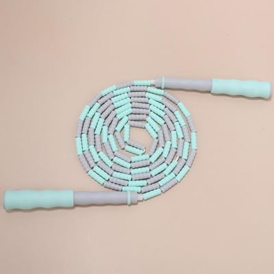 Corde à sauter à perles souple Poignée antidérapante Ajustable Convient Sans emmêlement Segmentée Corde de saut Fitness Garder la forme Entraînement Jeu vert