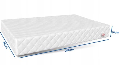 Matras - 200x90x8 cm - Wit Koudschuim - Met Antiallergische Kokoslaag en Wasbare Hoes