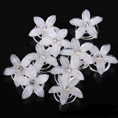 Dailygoody - Spiraalvormige Haarspelden - Strass Bloem Haaraccessoires - Perfect voor Bruiloften - Meerkleurig - Dames Haaraccessoires - Stabiel en El