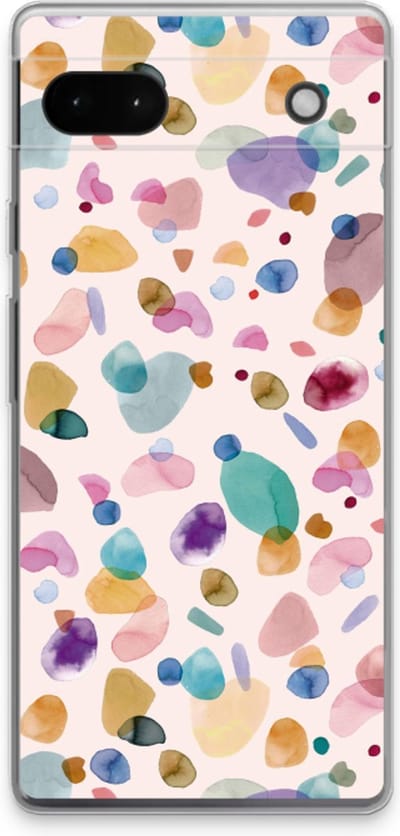 Case Company® - Hoesje geschikt voor Google Pixel 6a hoesje - Terrazzo Memphis - Soft Cover Telefoonhoesje - Bescherming aan alle Kanten en Schermrand