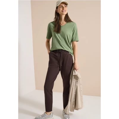 Broek met Mid Waist-taille en smalle pijpen in casual pasvorm