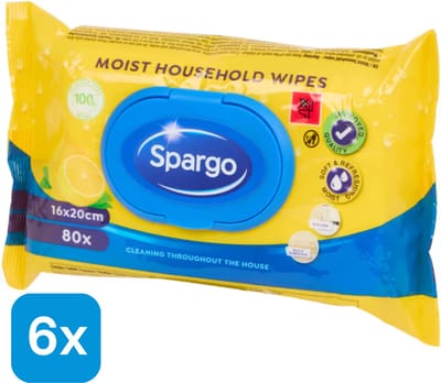 Spargo Vochtige Huishouddoekjes – 6x80 Stuks (480 Doekjes)
