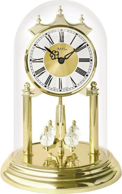 AMS J1202 - Tafelklok - Jaarklok - Mineraal glas - Kunststof - Goudkleurig