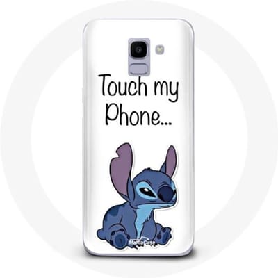 Hoesje voor Samsung Galaxy A6 2018 Lilo en Stitch schattige witte achtergrond wit