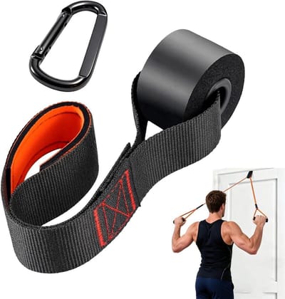 Deurbevestiging Training - Fitness Accessoire - Kracht Opbouwen - Aanpasbaar Ontwerp - Compact Vouwbaar - Zwart/Rood