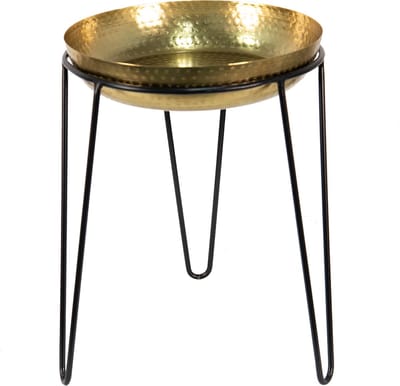 Clayre & Eef Plantenstandaard 30x21x39 cm Goudkleurig Zwart Ijzer Plantentafel