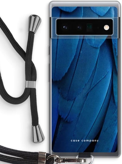 Case Company® - Hoesje met koord geschikt voor Google Pixel 6 Pro hoesje met Koord - Pauw - Telefoonhoesje met Zwart Koord - Bescherming aan alle Kanten en Over de Schermrand