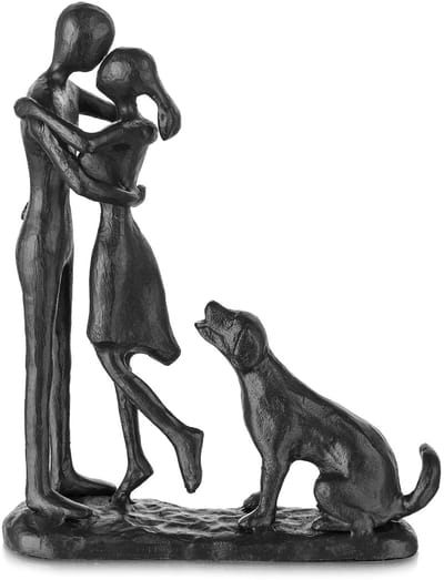 Dailygoody - Ijzeren Verjaardagscadeaus - Beeldje Liefde - Zwart - Metalen Beeldjes - Perfect voor Vrouw en Vriendin - Voor Bruiloft en Verjaardag
