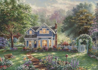 Legpuzzel Thomas Kinkade - Fotopuzzel Klassiek - Familie Plezier - Uniek Gevormde Stukjes - 1000 Stukjes - Meerkleurig