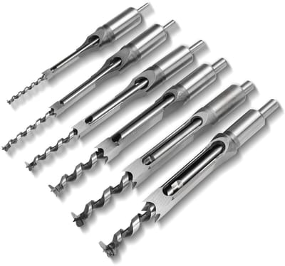 Dailygoods- Vierkant Gatzaag Set 6 Stuks - Houtboren voor Vierkante Gaten - Professionele Boor - Speciaal Staal - Hoge Hardheid - Geschikt voor Houtbewerking - Boorset