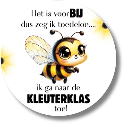 Afscheid kleuterklas stickers - Het is voorbij dus ik zeg toedeloe - 20 stuks - 4 cm