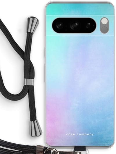 Case Company® - Hoesje met koord geschikt voor Google Pixel 8 Pro hoesje met Koord - Mist pastel - Telefoonhoesje met Zwart Koord - Bescherming aan alle Kanten en Over de Schermrand