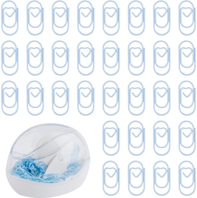 Dailygoods- Papiercliphouder Magnetisch - Dispenser voor Papierclips - Ronde Klemhouder - Antislip - Kunststof - 100 Paperclips - Paperclipdispenser