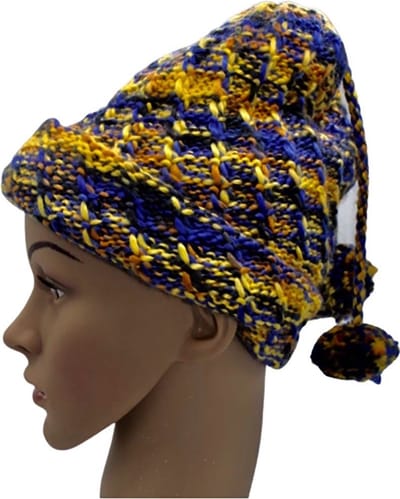 Meisjes Muts Geel Blauw. Maat: XS