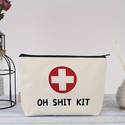 1 Stuks Eerste Hulp Eenvoudig Esthetische Make-uptas Duurzaam En Stijlvol Rits Draagbare Make-uptas Voor Vrouwen Geschikt Voor Dagelijks Gebruik wit