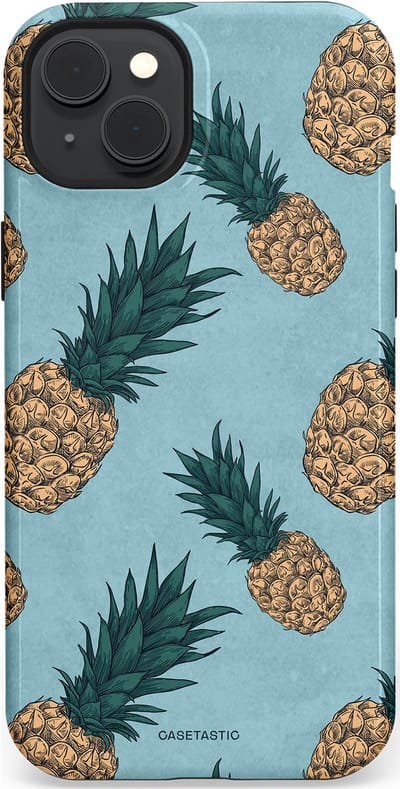Casetastic Hoesje Geschikt voor Apple iPhone 15 Plus Magsafe - Stijlvolle Beschermende Duo-layer Case - Tropische Ananas