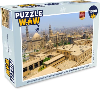 Puzzel Felle zon schijnt over de gebouwen in de Egyptische stad Caïro - Legpuzzel - Puzzel 1000 stukjes volwassenen