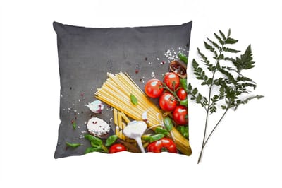 Sierkussens - Kussentjes Woonkamer - 50x50 cm - Pasta - Kruiden - Tomaat - Specerijen - Rustiek