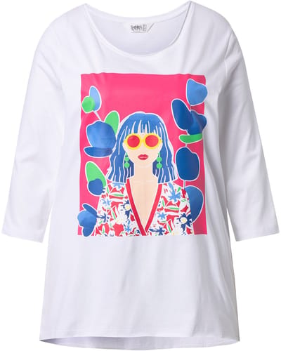 Angel of Style - Dames - T-shirt A-lijn vrouwenmotief rolranden - Sneeuwwit - Maat 42