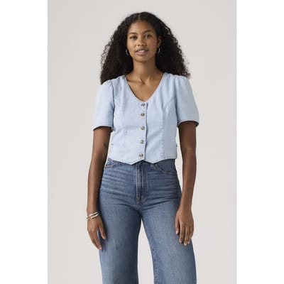 Levi's Moxie Ss Slim Denim Blouse Taglia: M | Magliette intime Outlet | Donna | Blu