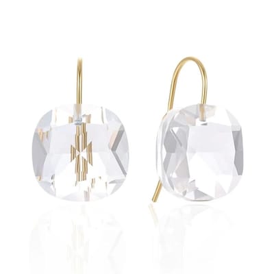 Cilla Jewels Luxe Oorbellen Dames - 925 Zilver, Gouden Afwerking, Transparante Zirkonia
