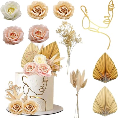 Decoratieve Bloemen Cake Toppers - 20 Stuks voor Verjaardagen, Bruiloften, Babyshowers en Feesten