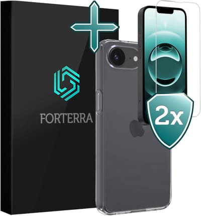 Hoesje Met 2x Screenprotector - Geschikt voor Apple iPhone 16e - Sterk & Shockproof - Telefoon Hoes - Back Cover - Siliconen Case - Transparant