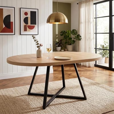 Uittrekbare Eettafel - Ronde Tafel - Gezellig Eten - Ruimtebesparend Ontwerp - 100/140 cm - Eikenlook