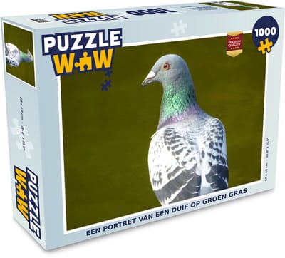 Puzzel Een portret van een duif op groen gras - Legpuzzel - Puzzel 1000 stukjes volwassenen
