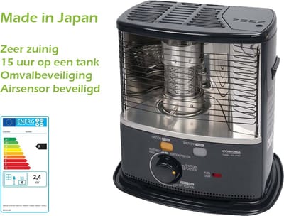 Petroleumkachel TURBO Corona RX2485 - Kouskachel - 2.4 kW - 95 m³ - inclusief batterijen