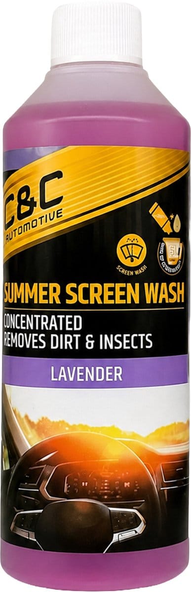 C&C Summer Screen Wash Lavender 500ml – Ruitensproeiervloeistof Concentraat