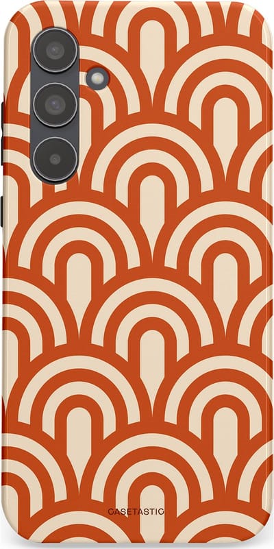 Casetastic hoesje geschikt voor Samsung Galaxy A55 - Dubbellaagse bescherming - Oranje Bogen Parade - Fashion Case - Terracotta Crème
