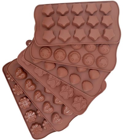 6-delige siliconen vormenset — Siliconen snoepvormen — 3D-snoepvormen — Bakvormen — Antiaanbak — Bakgerei — Chocoladevormen — Siliconen bakvormen — Vormen voor fondant, pudding en cake
