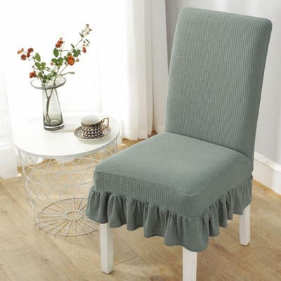 1 STuks Universele Stoelhoes Elastisch Volledig Insluitend Waterdicht Hotel Huishoudelijk Tafel Kruk Cover Effen Kleur Rok Stoel 45-56cm gray