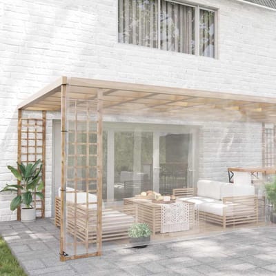 vidaXL - Doorzichtig - zeildoek - met - zeilringen - 6x10 - m - PVC