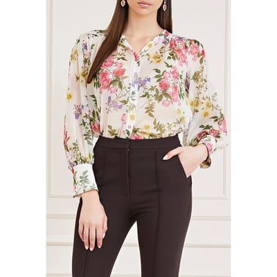 GUESS Marciano By  Petal Pose Blouse Fa Petal Pose White Maat: XS | Overhemden Outlet | Dames | Zwart
